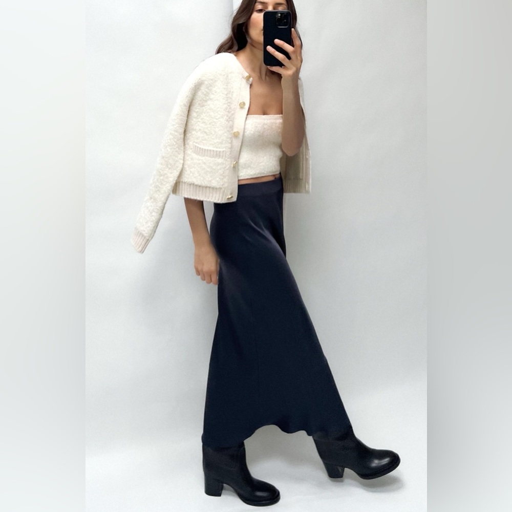 Zara - Satin Effect Midi Skirt